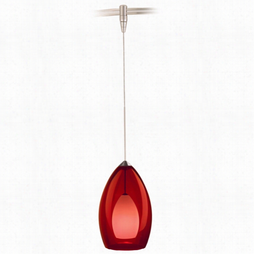 Contemporary Tech Fire Satin Nicell Red 7 1/4-inch-h Monorail Pendant
