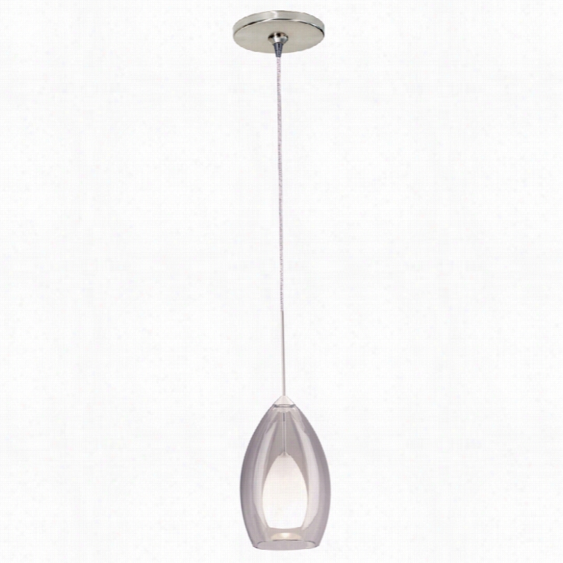 Contemporary Tech Lighting  Fire Satin Nickel Smoke Glass Mini Pendant