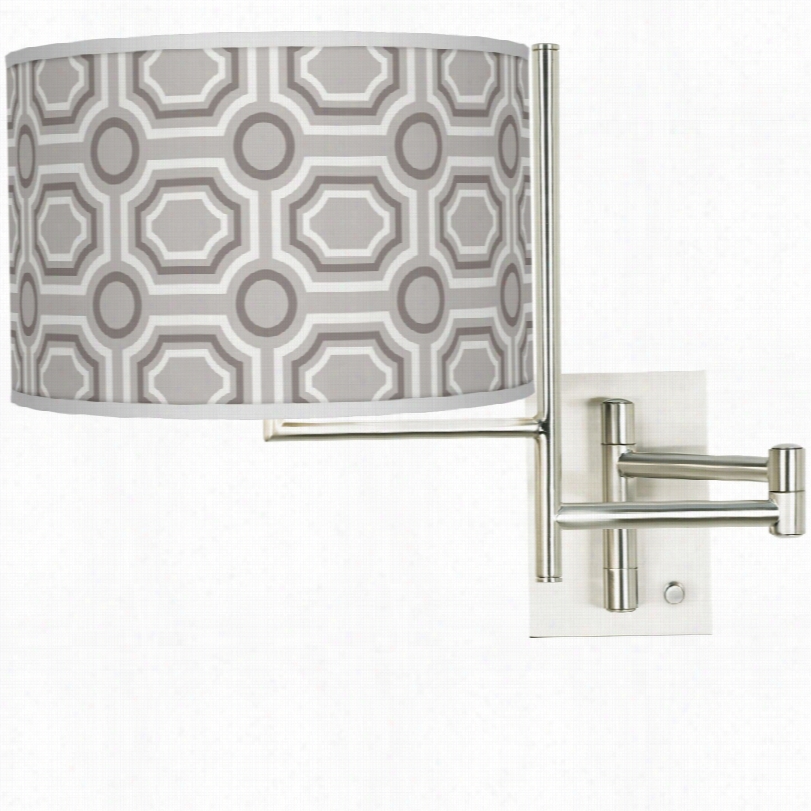 Contemporary Tempo Luxe Tile Shade Steel Modern Plug-in Wall Lamp