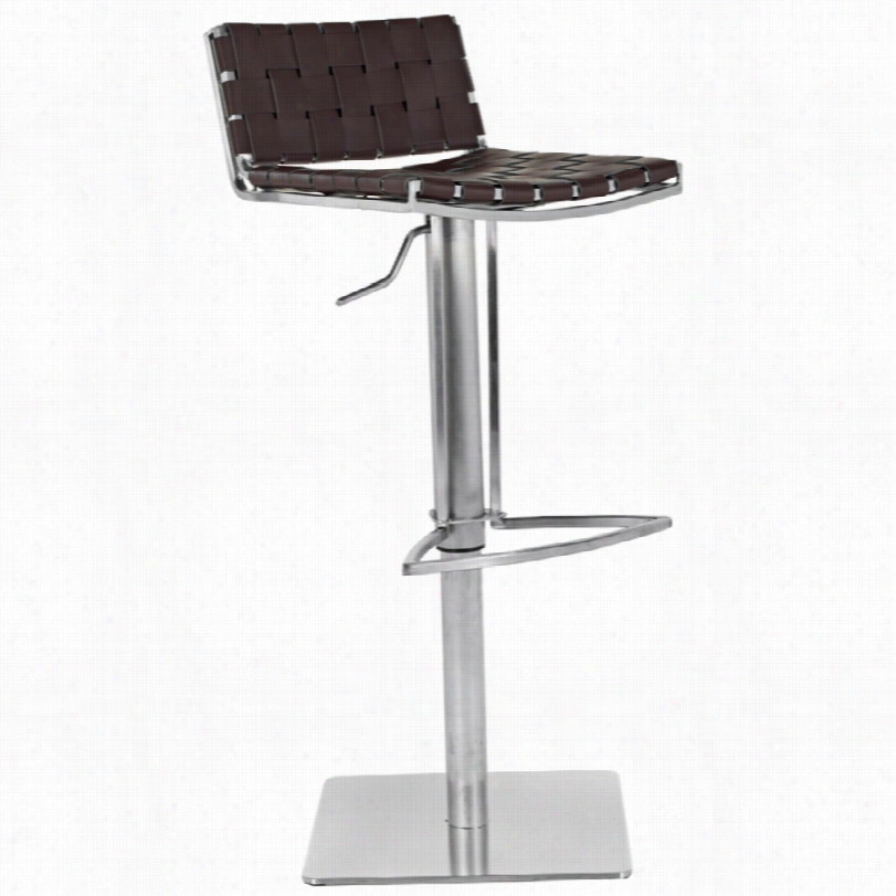 Conteemporary Thornley Brown Bonded Leather Adjustable Bar Stool