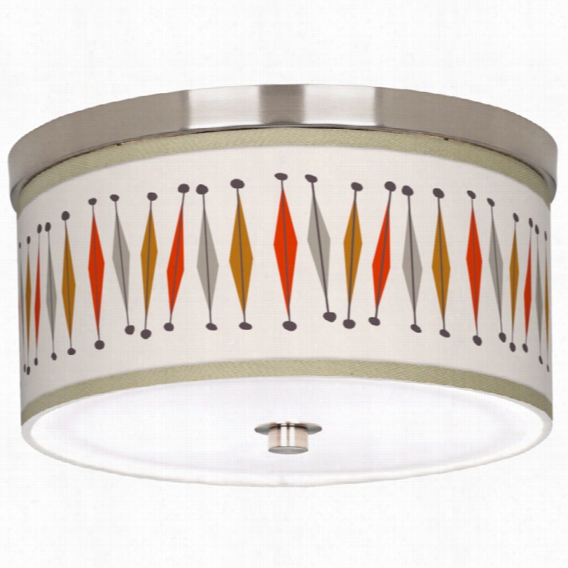 Contemporary Tremble Brushed Nickel 10 1/4-inch-w Ceiling Light