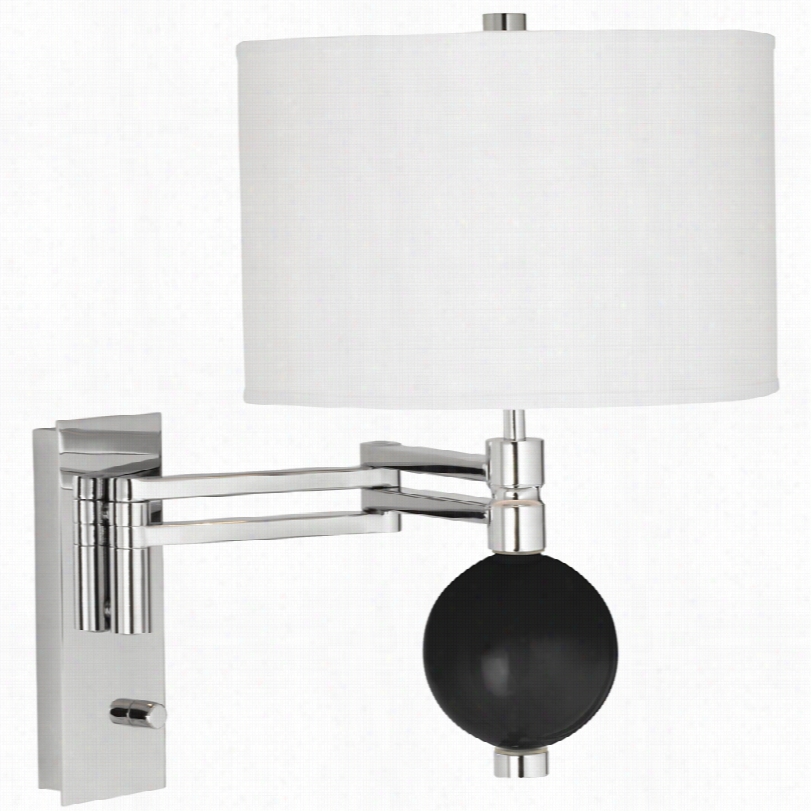 Contemporary Tricorn Black Niko Chrome 18-inch-h Swing Arm Wall Lamp