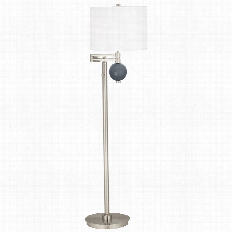 Contemporary Turbulence Gray Niko 58-inch-h Swnig Arm Floor Lamp