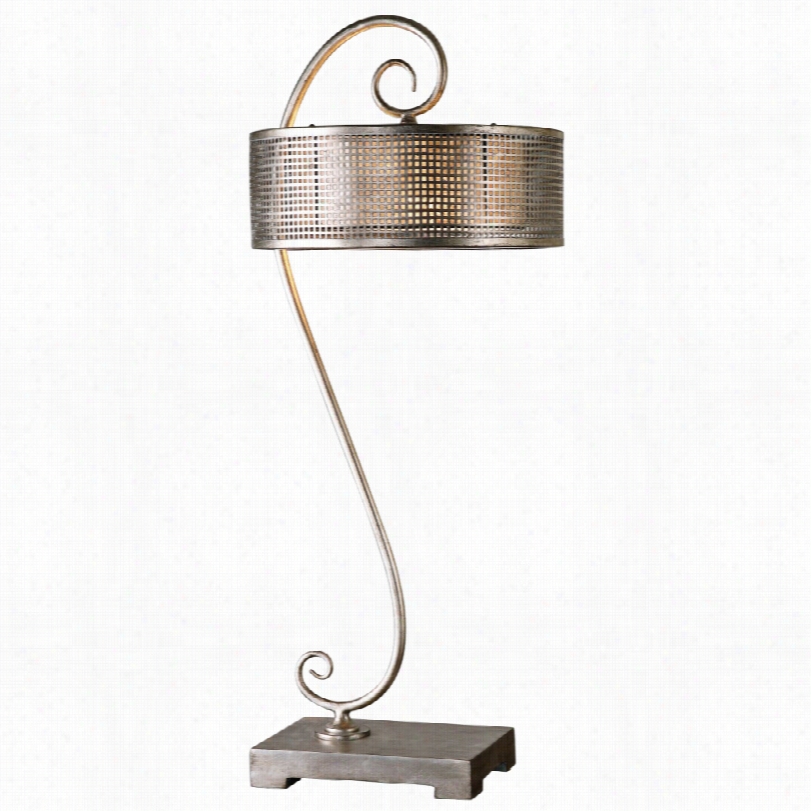 Conte Mporary Extreme Dalou Scroll Silver Metal3 8 1/2-inch-h Table Lamp