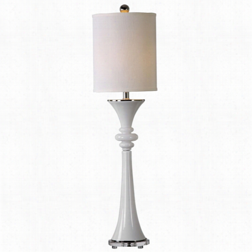 Contemporary Uttermost Gwyn  G Loss White Glass Table Lamp
