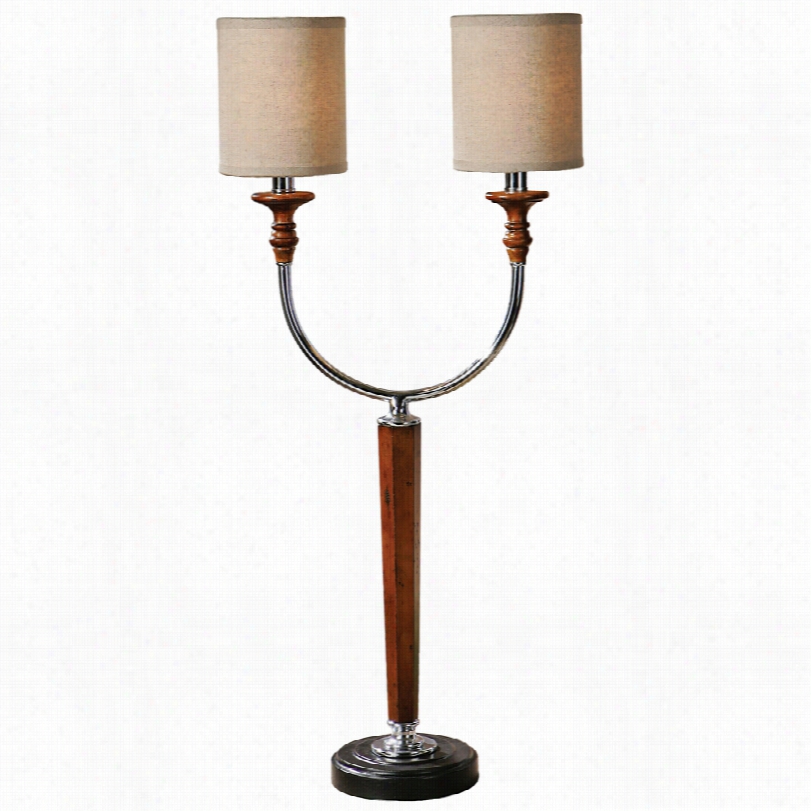 Contemporary Uttermost Pendleton Distressed Wood 31-inch-h Table Lamp