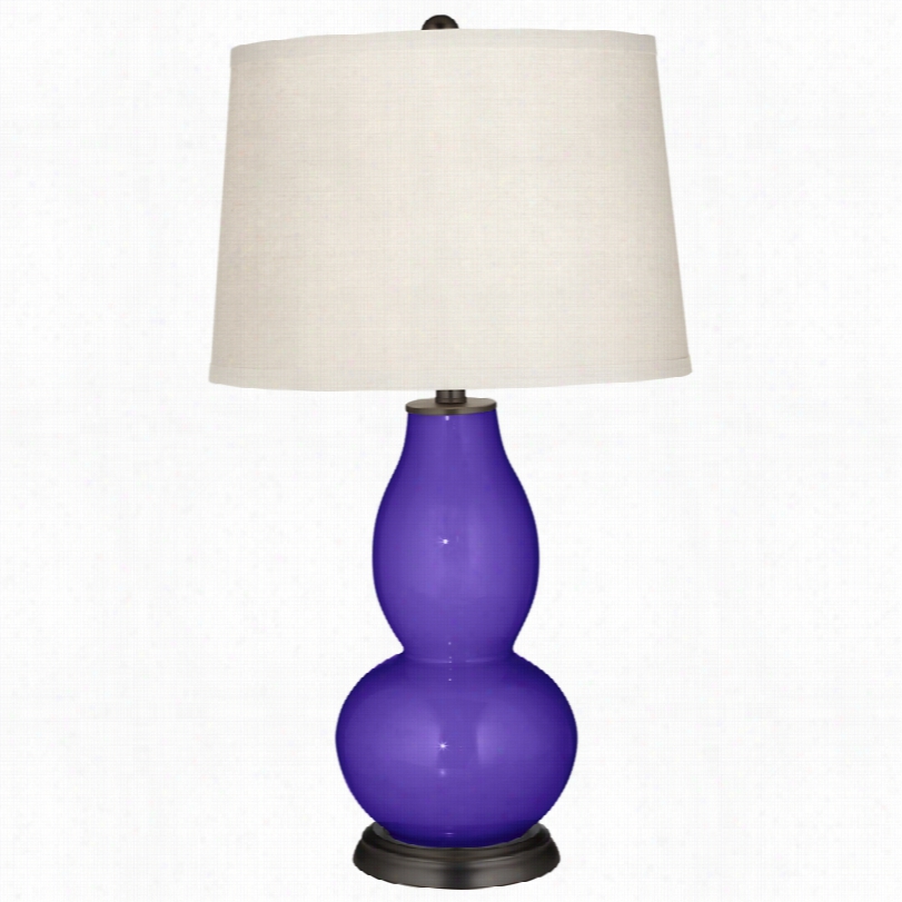 Contemporary Violet Double Glass 29 1/2-inch-h Plus Ta Ble Lamp
