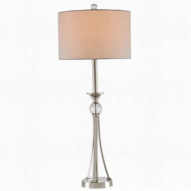 Contemporary Voyage Nickel Trefoil Currey And Visitor Table Lamp