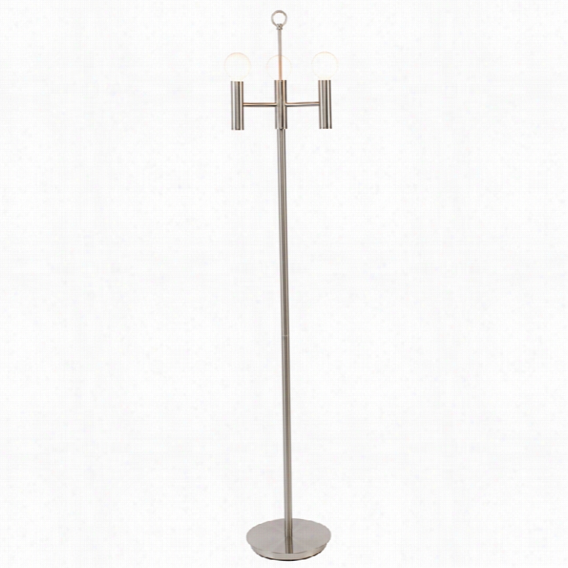 Contemporary Walker Brushed Nickel 3-light Contemporary Floor Lamp