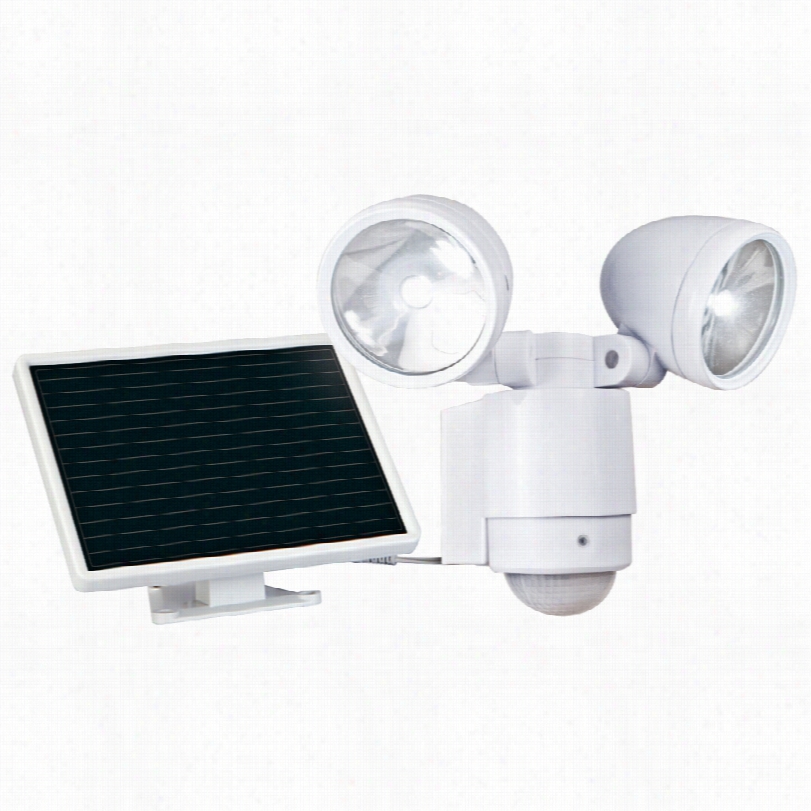 Contemporary Wh Ite Dual Head Solar Led 8-inch-h Security Light