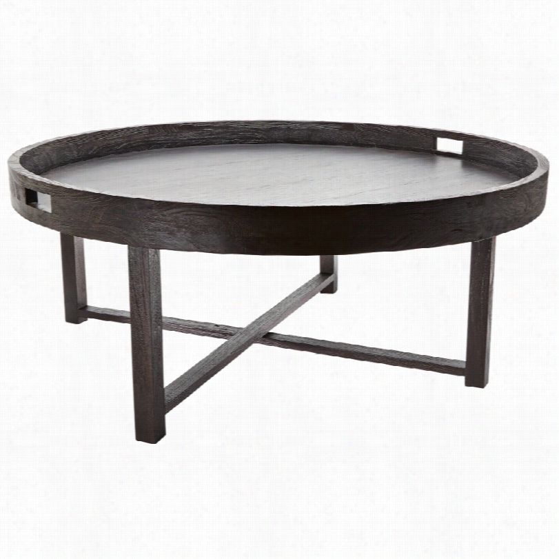 Contemporary Whitman Removable-tray Black 42-inch Round Coffee Table