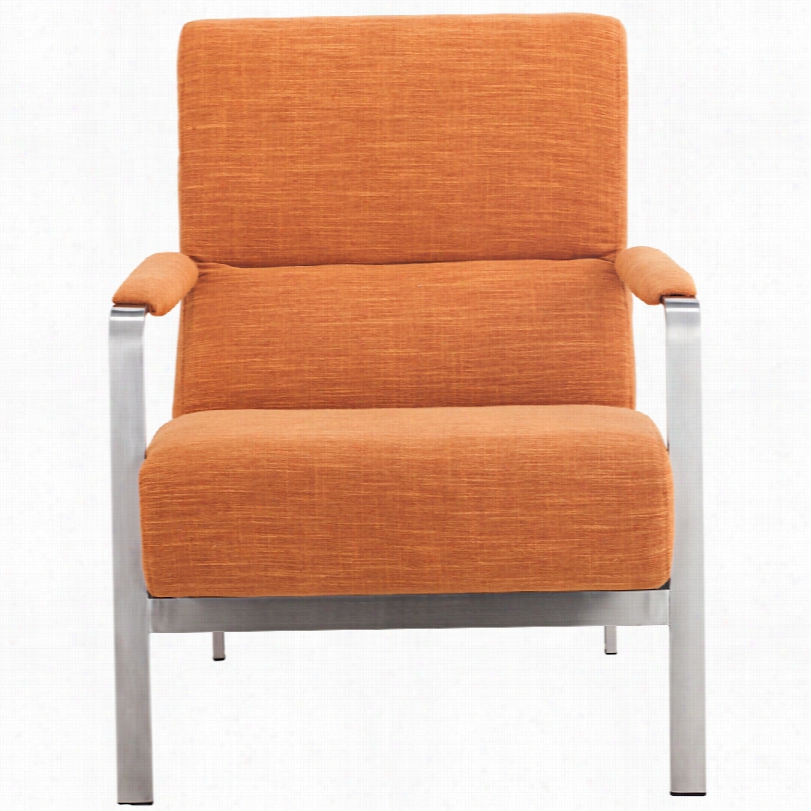 Contemporary Zuo Jonkoping Warm Wheat Fabriv Arm Chair