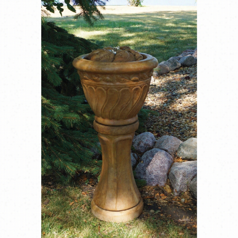 Henri Studio Relic Oak Leaf Tall Patio Bubbler Fountain