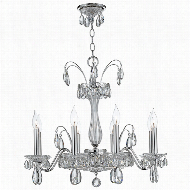 Traditional Schonbek Fontana Luce Silver Crystal 26-inch-w Chandelier