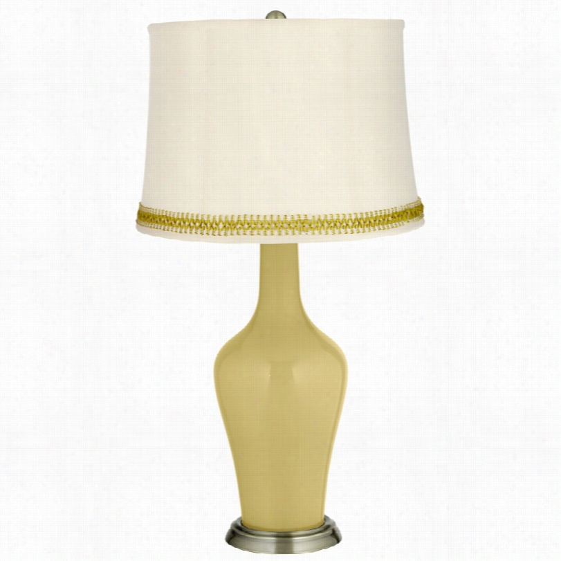 Transitional Butter Up Anya With Open Weave Trim 32 1/4-inch-h Table Lamp