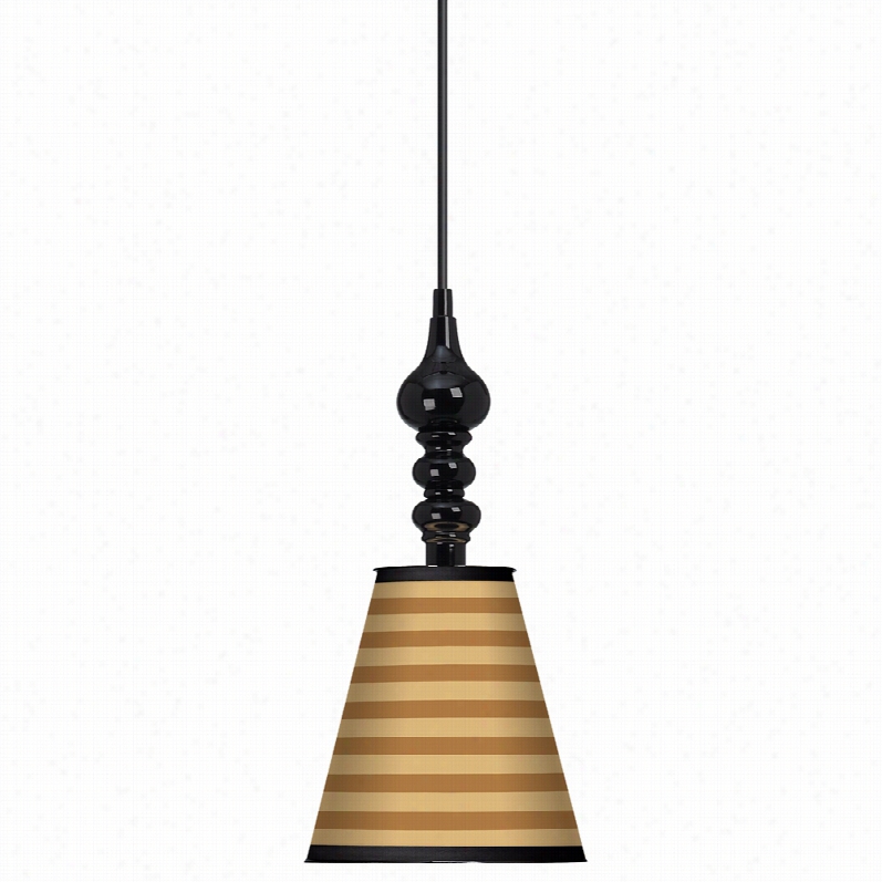 Transitional Butterscotch Parallels 7 1/2-inch-w Black Mini Pendant