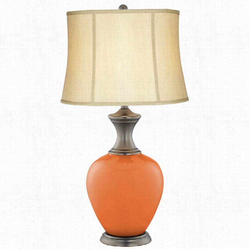 Transitional Celosia Orange Alison Glass 31 1/2-inch-h Table Lamp