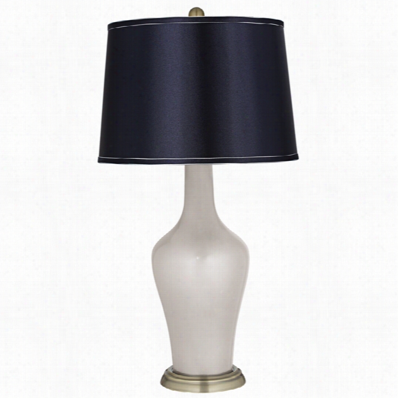 Transitional Color Plus Satin Navy Siilver Lining Metallic Anya Tale Lamp