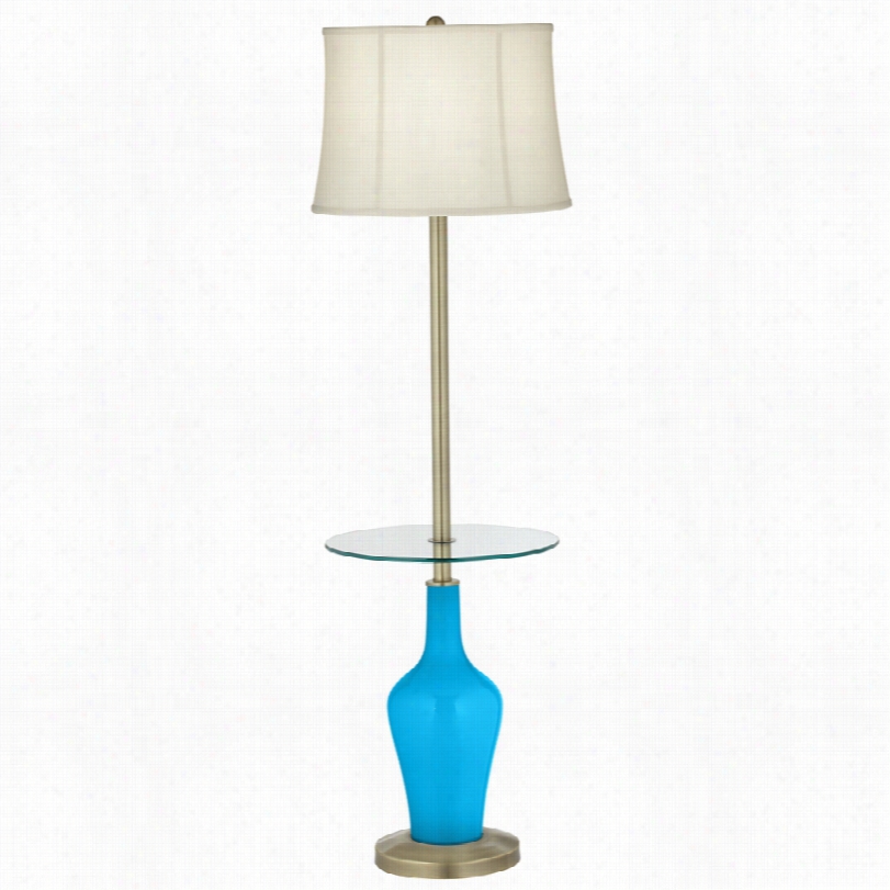 Transitional Hue Plus␞ Skg Blue Glass Accent Floor Lamp