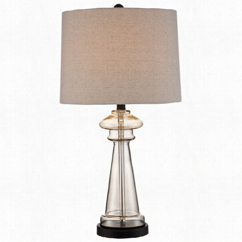 Transitional Dalia Champagne Cear Glass 27-inch-h Table Lamp