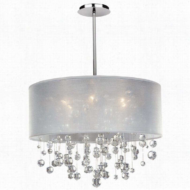 Transitional Danube Crustal And White Shade 21"" Wide Pendant Chandelier