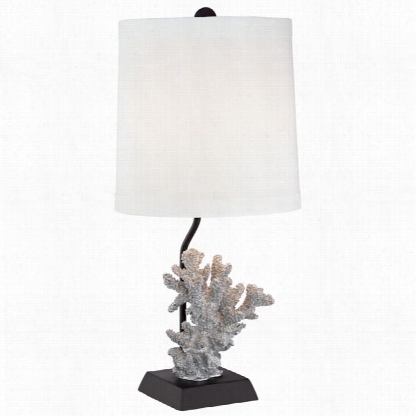 Transitional Faux Coral Silver 21-inch-h Table Lamp
