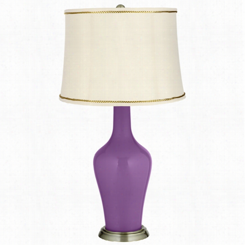 Transitional Passionate Purple And Pres Ident's Braid Trim Anya Lamp