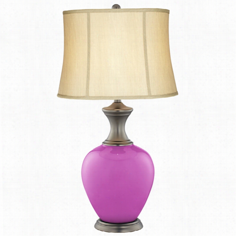 Transotional Ppeony Purple Alison 32 1/2-inch-h Table  Lamp