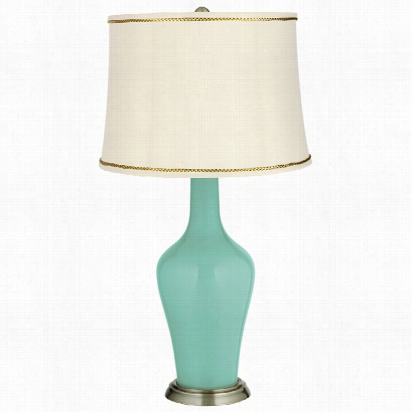 Transitional Rapture Blue An Preisdent's Braid Trim Anya Tabble Lamp