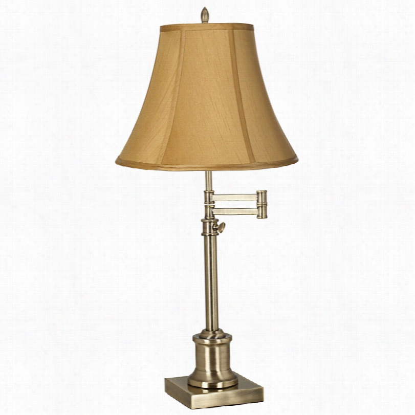 Tarnsitional Westbury Brass With Copppery Gold Shade Swing Arm Desk Lamp