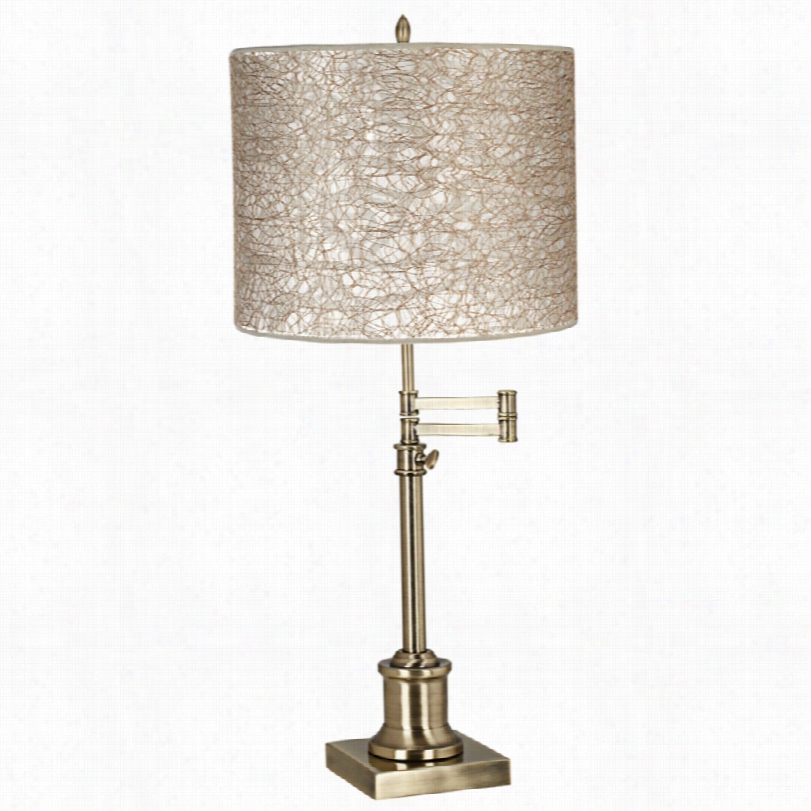 Transitional Westbury Ransparent Adjustable Brass Be Hanged Arm Desk Lamp