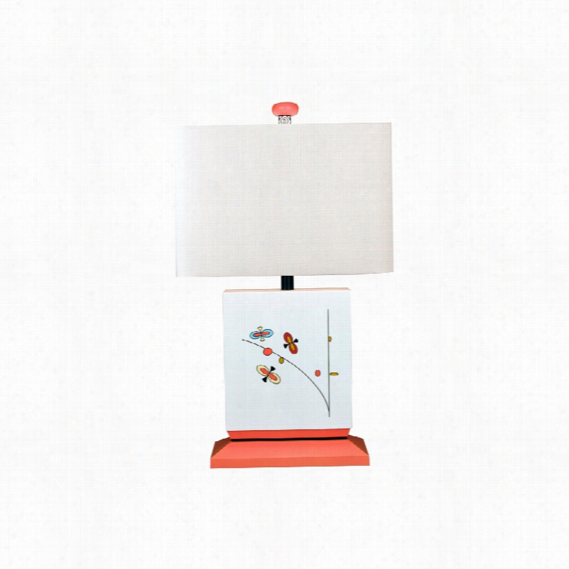 Contemporaary A Chipd's Garfen Butterfly White 26-nich-h Table Lamp