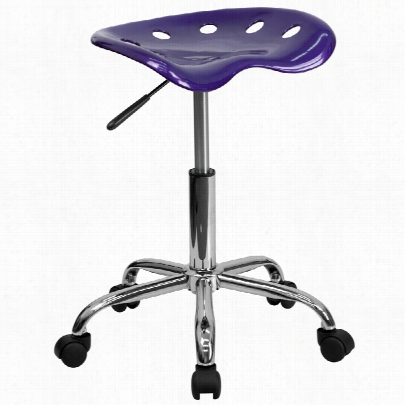 Contemporary Adjustable Trac Tor Voilet Stool