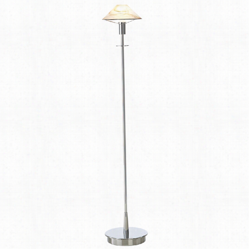 Contemporary Alabaster Brown Solid Brass Modern Holtkoettre Floor Lamp
