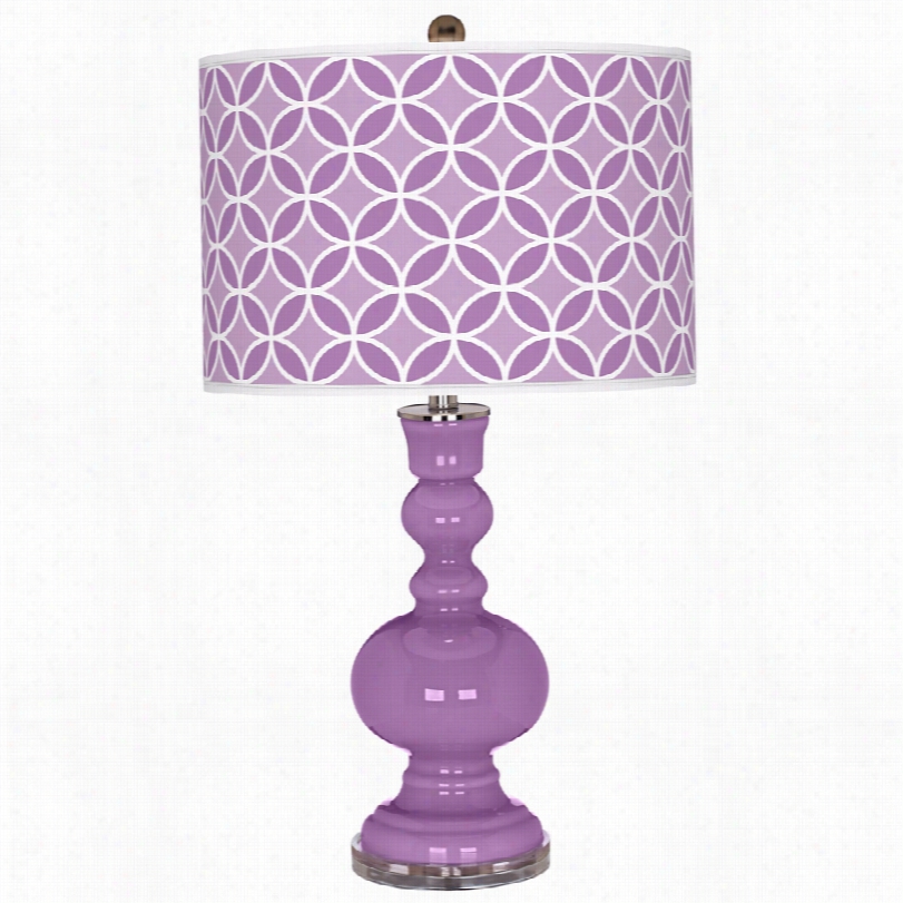 Contemporary Apothecary African Violet Circle  Rings Color Plus Table Lamp