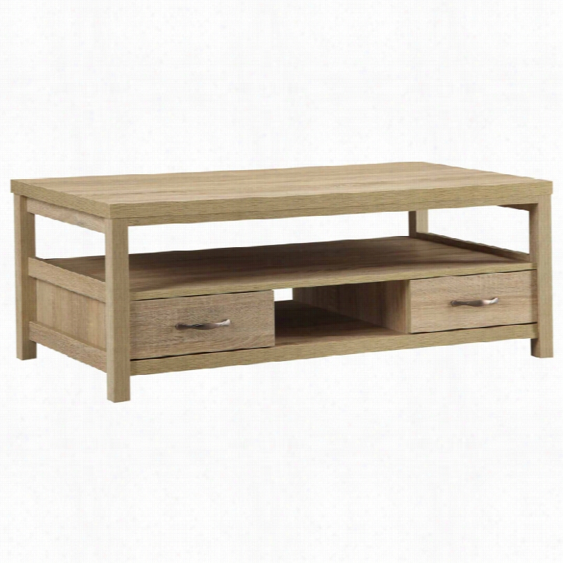 Cnotemporary Aspen Blonde Storage Rustic Coffee Table