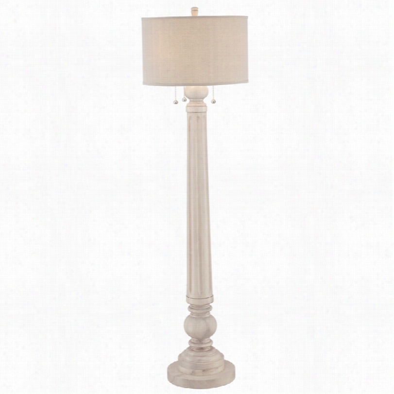 Contemporary Baluster Wood 64 1/2-inch-h 3-light Floor Lamp
