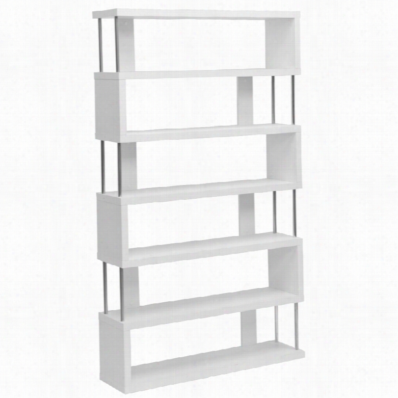 Contemporary Barnes White Sox-shelf Modern 75 1/2-inch-h Bookcase