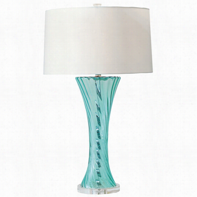 Contemporary Bella Siwrl Aqua Glass Port 68 33-inch-h  Table Lamp