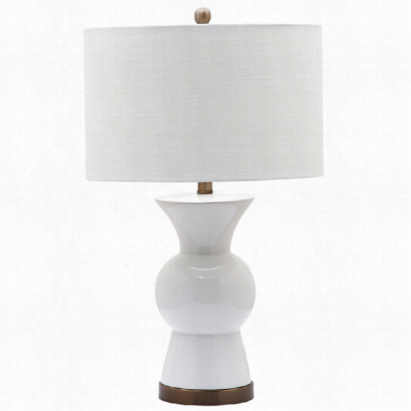 Cotnemporarry Ebrkleey Bright Wihte 26-inch-h Cersmic Table Lamp