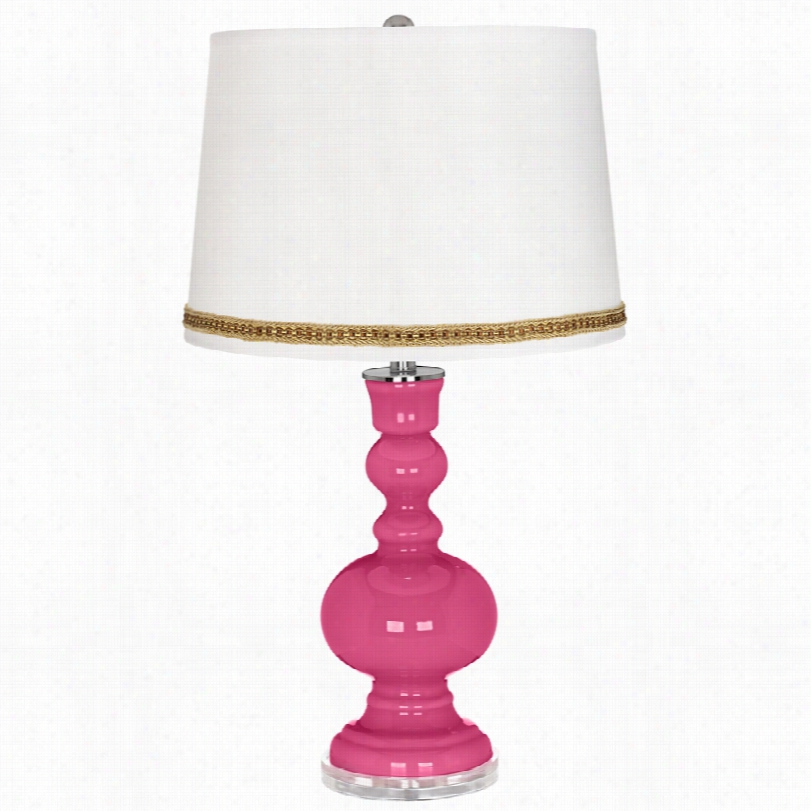 Contemporary Blossom Pink Apot Hecary 30-inch-h Table Lamp With Braid Trim