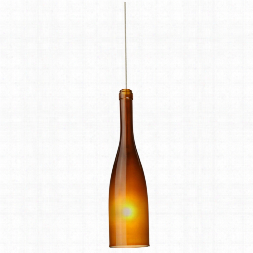 Contemporary Botella Amber-ffrost Glass 3-inch-w Besa Mini Pendant