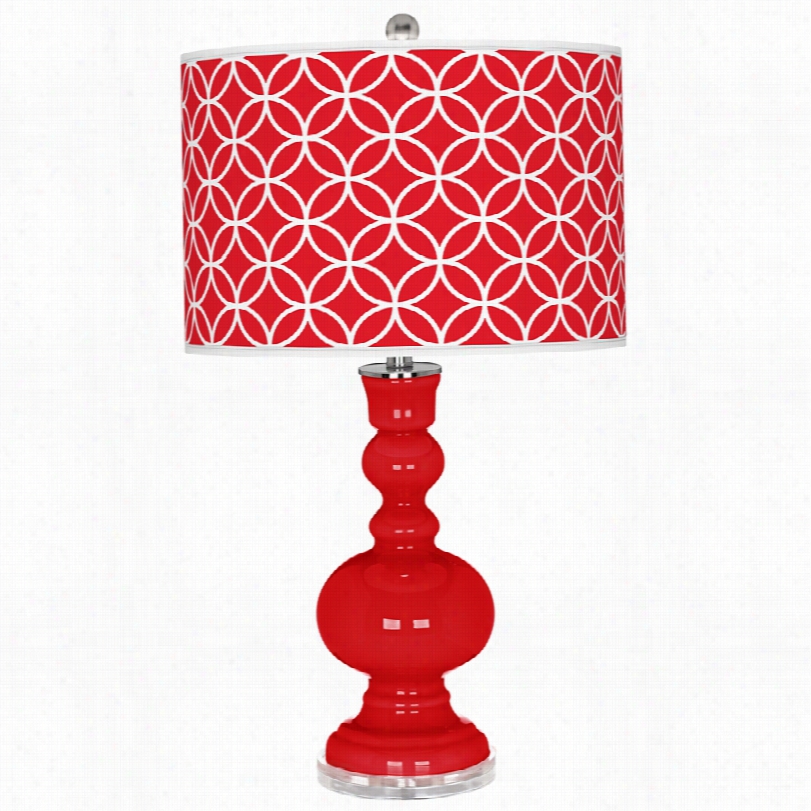 Contemporary Bright Red Circle Rings Color Plus Apothe Cary Table Lamp