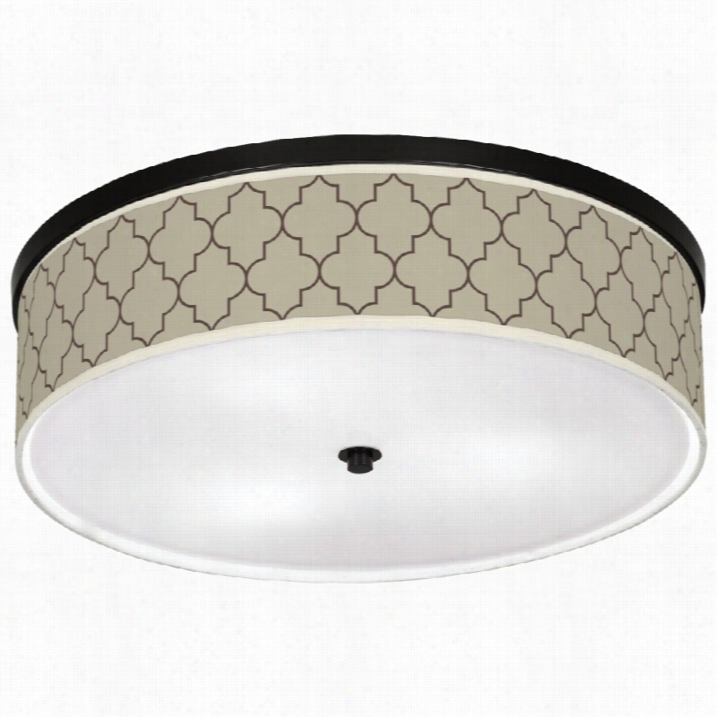 Contemporary Bronze With Taangier Taupe Shsde 20 1/4-inch-w Ceiling Light