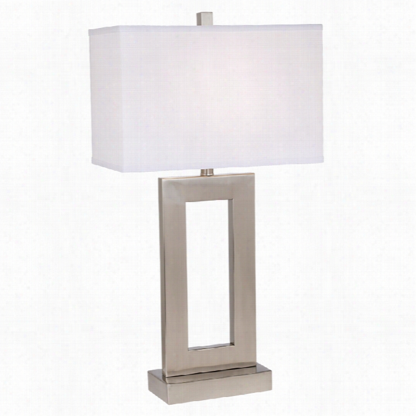 Contemporary Brushed St Eel Open Window 30-inch-h Modern Tabpe  Lamp