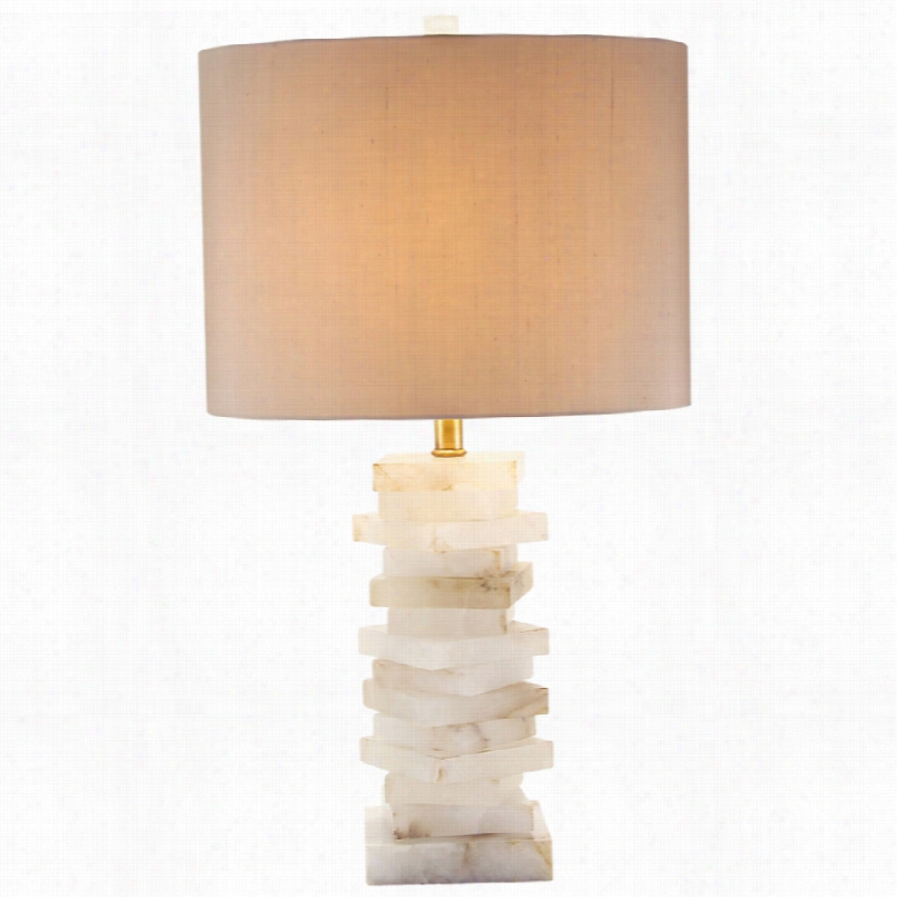 Contmporary Cameron Alabaster Block John Richard Table Lamp