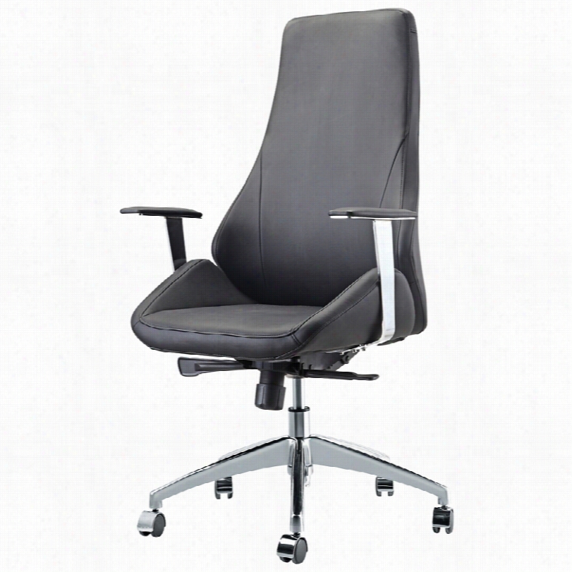 Contemporary Canjun Black Faux Leather Adjustable Office Chair