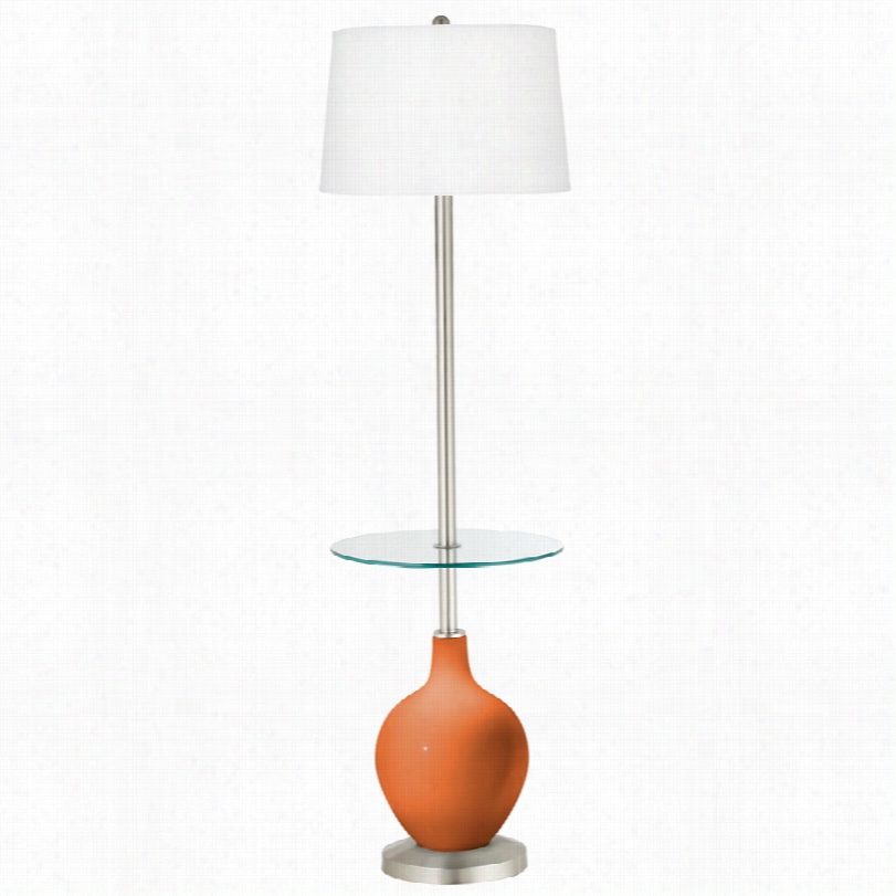 Conetmporary Celosia Orange Tray Table 59-inch-h Oovo Floor Lamp