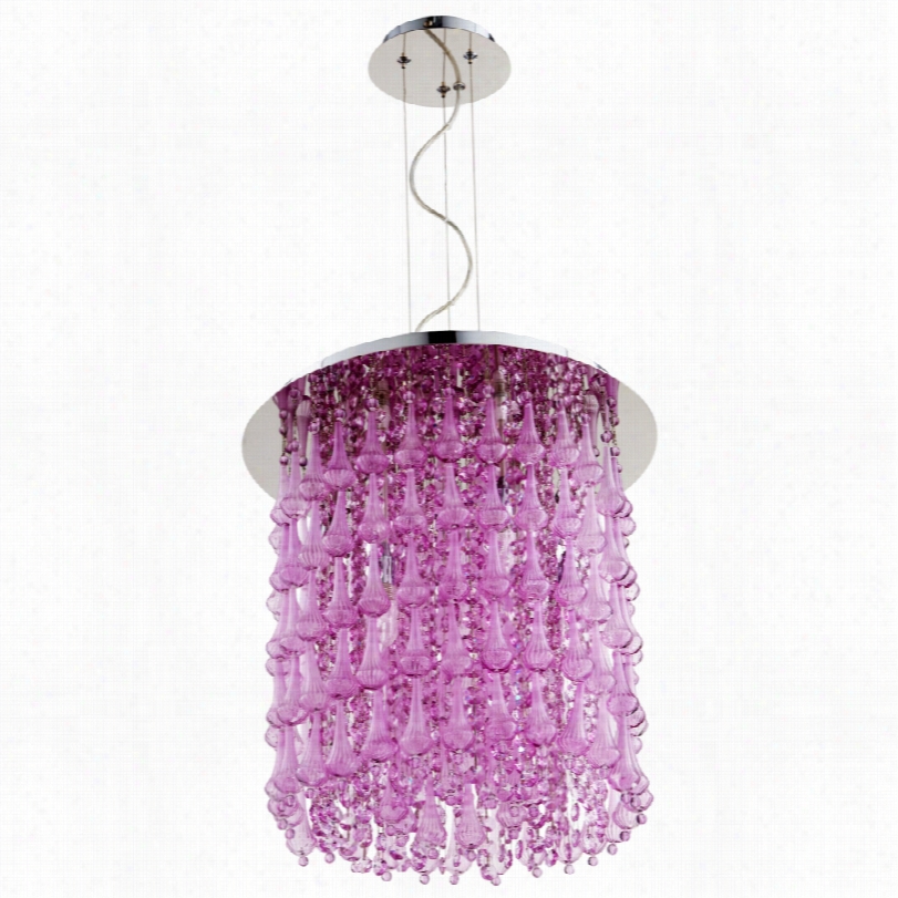Contemporary Charleston Purple Glass And Iron 16-iinch-w Pendant