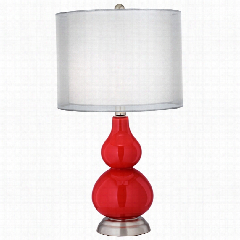 Contemporary Cherryt Omato Sneer Double Shade Small Accent Lamp